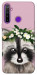 Чехол Raccoon in flowers для Realme 5