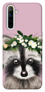 Чехол Raccoon in flowers для Realme 6