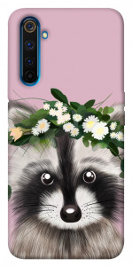 Чехол Raccoon in flowers для Realme 6 Pro