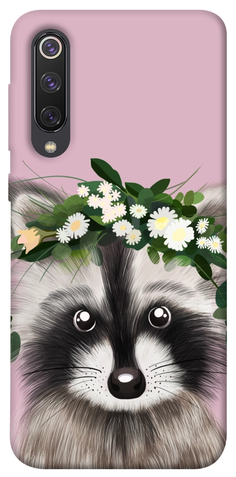 Чехол Raccoon in flowers для Xiaomi Mi 9 SE