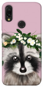 Чохол Raccoon in flowers для Xiaomi Redmi 7