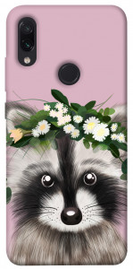 Чохол Raccoon in flowers для Xiaomi Redmi Note 7