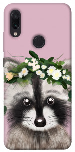 Чехол Raccoon in flowers для Xiaomi Redmi Note 7S