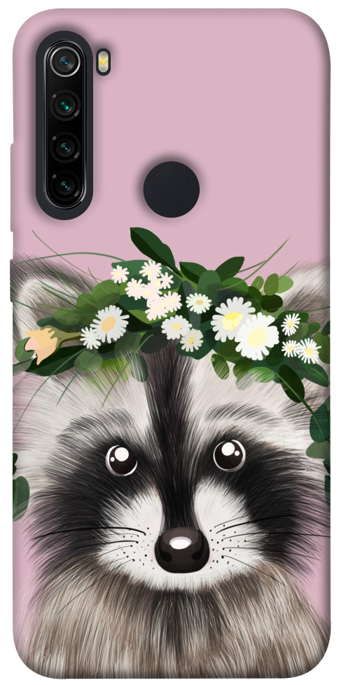 Чохол Raccoon in flowers для Xiaomi Redmi Note 8