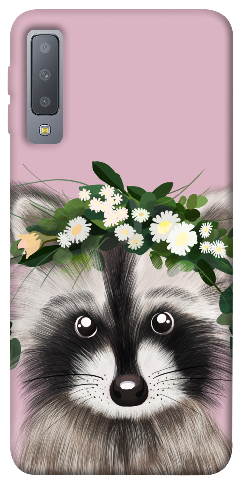 Чехол Raccoon in flowers для Galaxy A7 (2018)