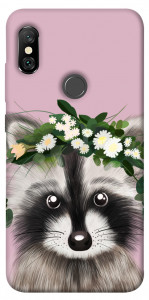 Чехол Raccoon in flowers для Xiaomi Redmi Note 6 Pro