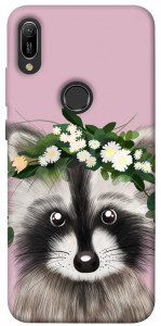 Чохол Raccoon in flowers для Huawei Y6 (2019)