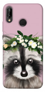 Чехол Raccoon in flowers для Huawei P20 Lite