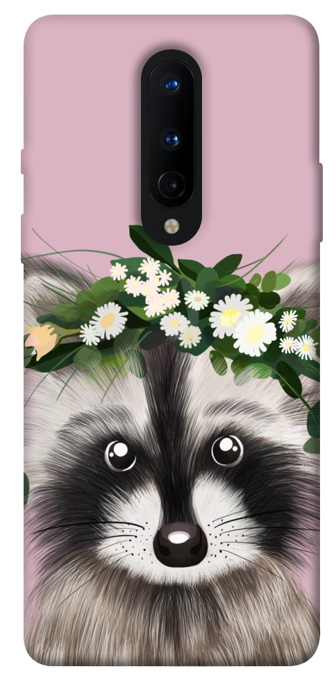 Чохол Raccoon in flowers для OnePlus 8