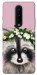 Чохол Raccoon in flowers для OnePlus 8