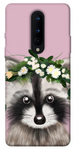 Чехол Raccoon in flowers для OnePlus 8