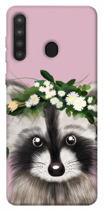Чехол Raccoon in flowers для Galaxy A21