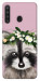 Чохол Raccoon in flowers для Galaxy A21