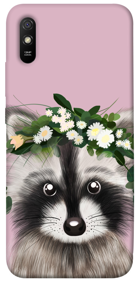 Чохол Raccoon in flowers для Xiaomi Redmi 9A