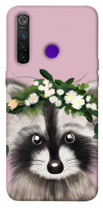 Чехол Raccoon in flowers для Realme 5 Pro