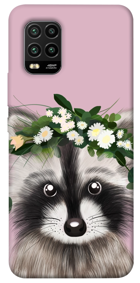 Чехол Raccoon in flowers для Xiaomi Mi 10 Lite