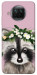 Чехол Raccoon in flowers для Xiaomi Mi 10T Lite
