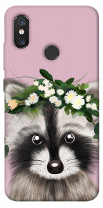 Чохол Raccoon in flowers для Xiaomi Mi 8