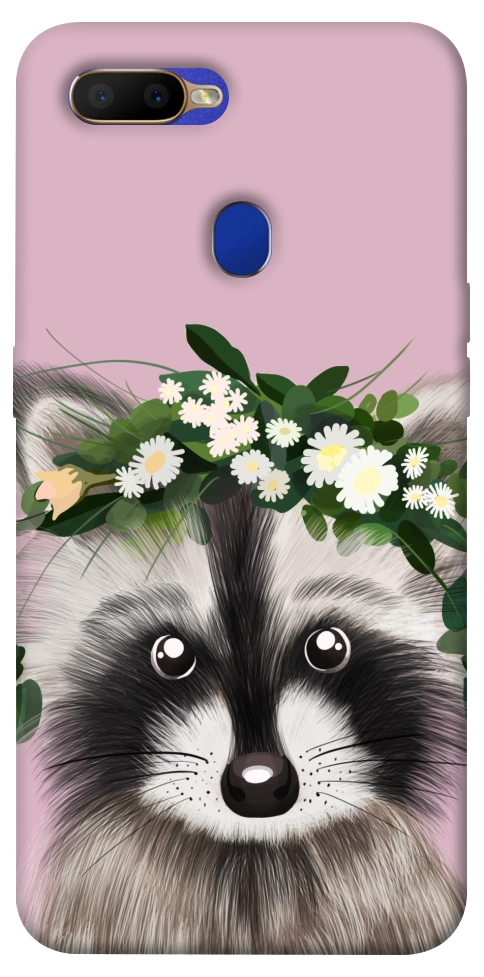 Чехол Raccoon in flowers для Oppo A5s