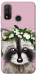 Чохол Raccoon in flowers для Huawei P Smart (2020)