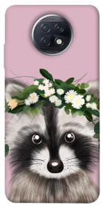 Чехол Raccoon in flowers для Xiaomi Redmi Note 9 5G