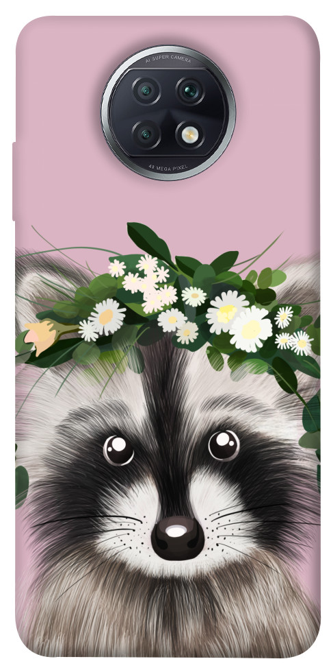 Чохол Raccoon in flowers для Xiaomi Redmi Note 9T