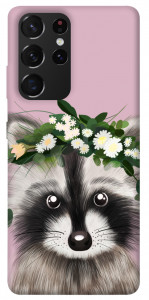 Чехол Raccoon in flowers для Galaxy S21 Ultra