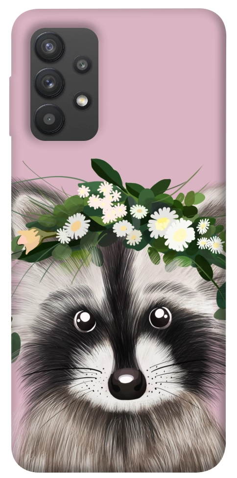 Чохол Raccoon in flowers для Galaxy A32 4G