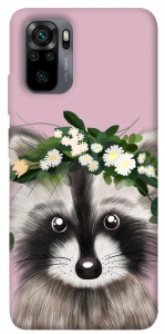 Чехол Raccoon in flowers для Xiaomi Redmi Note 10S