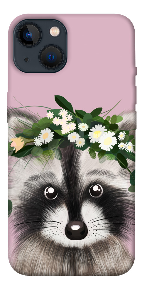 Чохол Raccoon in flowers для iPhone 13