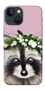 Чохол Raccoon in flowers для iPhone 13 mini