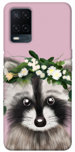 Чехол Raccoon in flowers для Oppo A54 4G