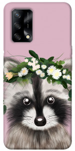 Чехол Raccoon in flowers для Oppo A74 4G