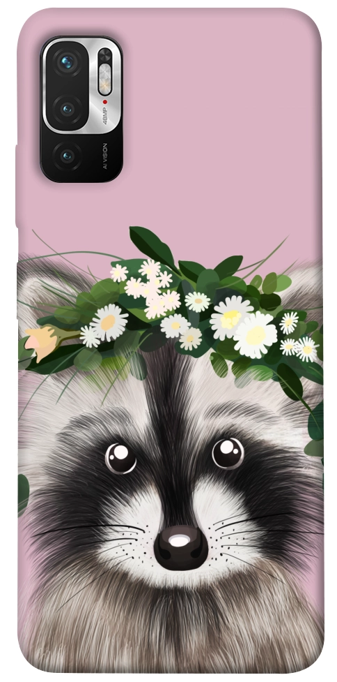 Чехол Raccoon in flowers для Xiaomi Poco M3 Pro