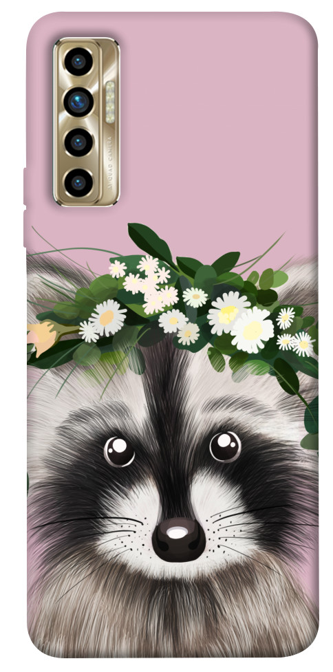 Чохол Raccoon in flowers для TECNO Camon 17P