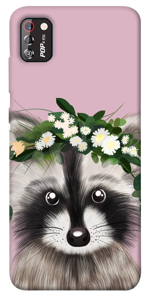 Чохол Raccoon in flowers для TECNO POP 4 Pro