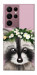 Чохол Raccoon in flowers для Galaxy S22 Ultra