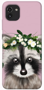 Чохол Raccoon in flowers для Galaxy A03