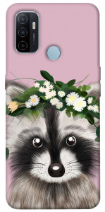 Чехол Raccoon in flowers для Oppo A53