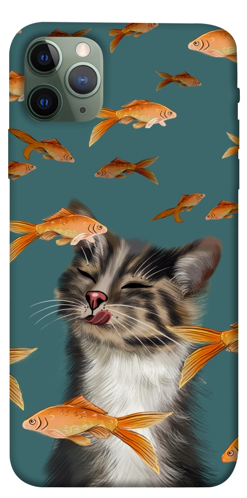 Чехол Cat with fish для iPhone 11 Pro Max