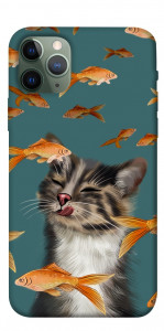 Чохол Cat with fish для iPhone 11 Pro