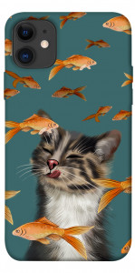 Чехол Cat with fish для iPhone 11