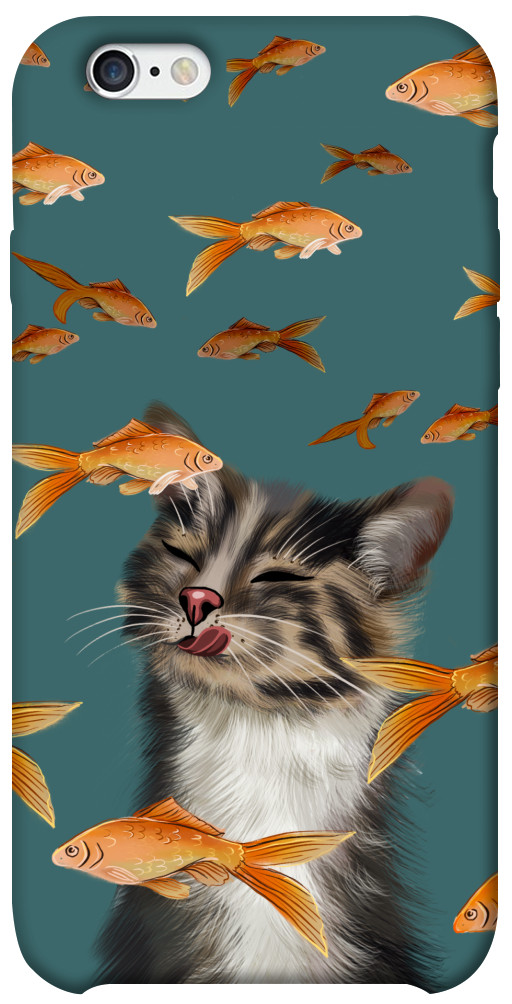 Чехол Cat with fish для iPhone 6