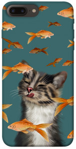 Чехол Cat with fish для iPhone 8 plus (5.5")