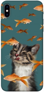 Чохол Cat with fish для iPhone XS Max