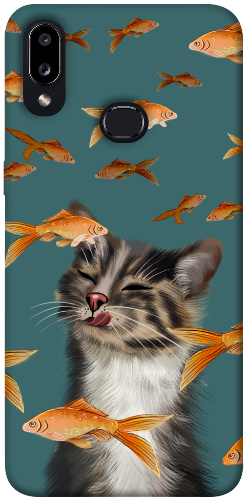 Чохол Cat with fish для Galaxy A10s (2019)