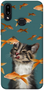 Чехол Cat with fish для Galaxy A10s (2019)