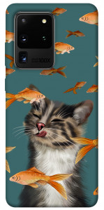 Чехол Cat with fish для Galaxy S20 Ultra (2020)