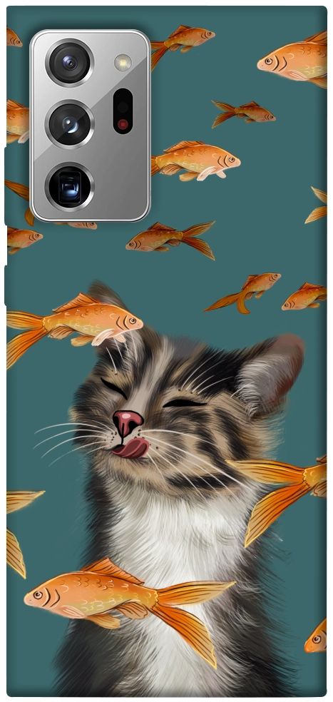 Чехол Cat with fish для Galaxy Note 20 Ultra