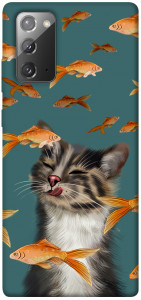 Чехол Cat with fish для Galaxy Note 20